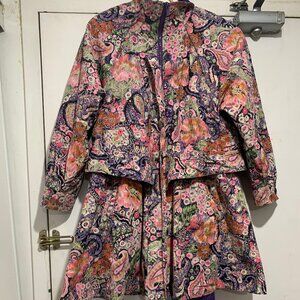 VINTAGE PIZAZZ LIGHTWEIGHT MULTICOLOR PRINTED JACKETS SIZE M